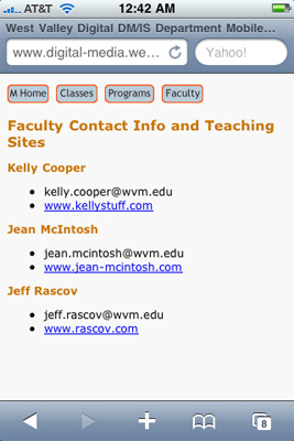 West Valley Digital Media Department Mobile Site Design  4