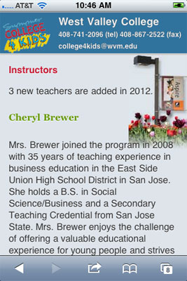 West Valley Digital Media Department Mobile Site Design  4