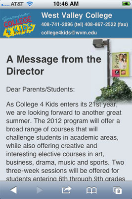 West Valley Digital Media Department Mobile Site Design  5