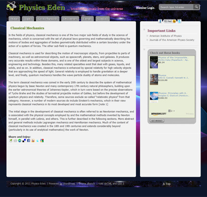 Physics Eden Site Design  3